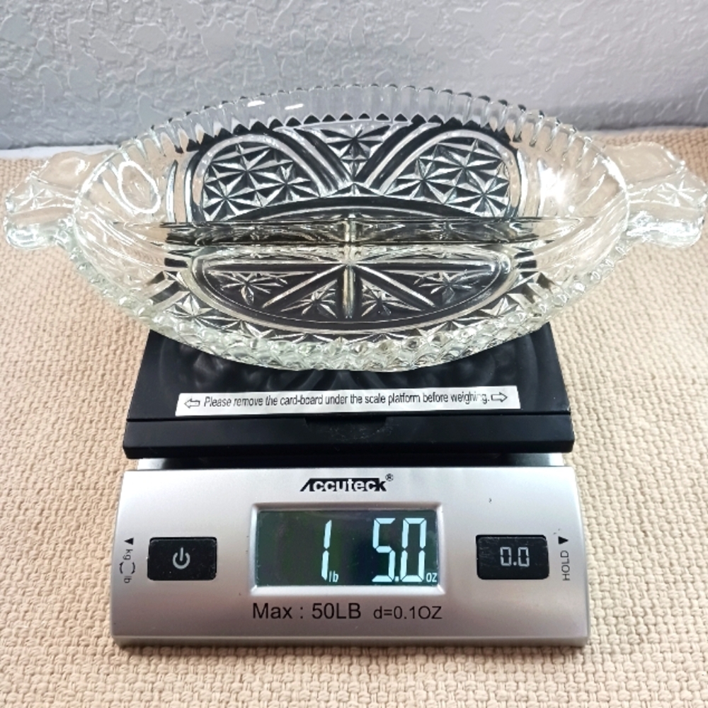 Vintage Glass Two Part Divided Relish Dish EUC - Picture 7 of 7